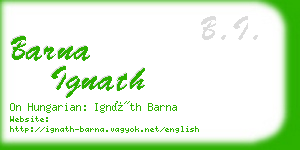 barna ignath business card